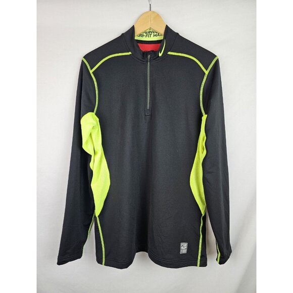 Nike Pro Combat Men's Shirt Size Medium Black Hyperwarm Dri-Fit Long Sleeve Top - Picture 1 of 14